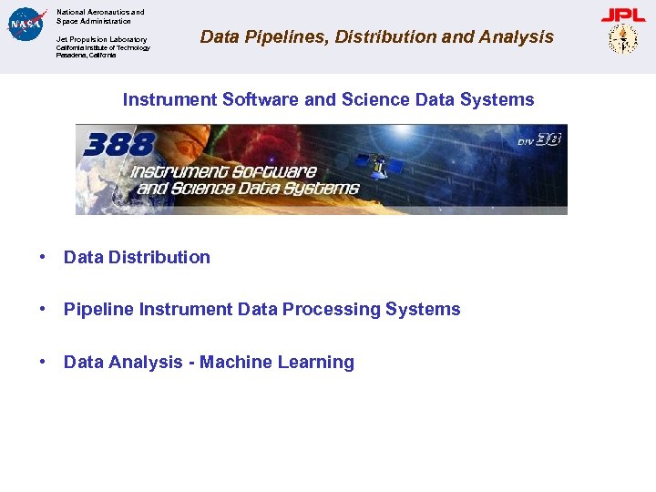 National Aeronautics and Space Administration Jet Propulsion Laboratory California Institute of Technology Pasadena, California