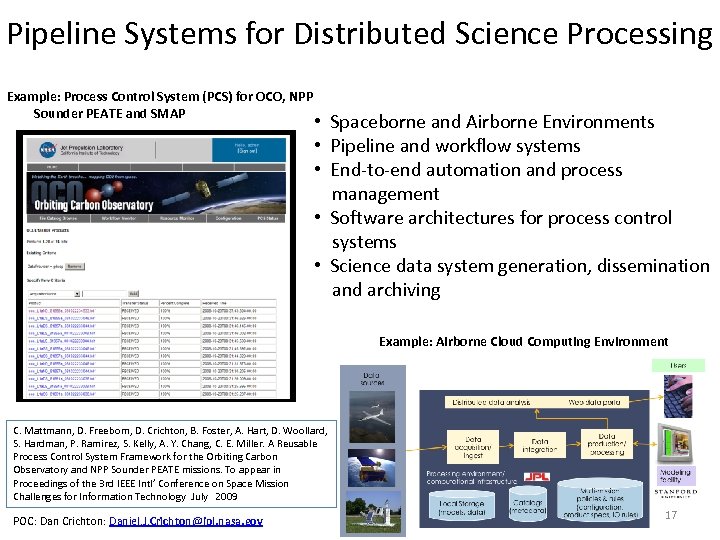 Pipeline Systems for Distributed Science Processing Example: Process Control System (PCS) for OCO, NPP