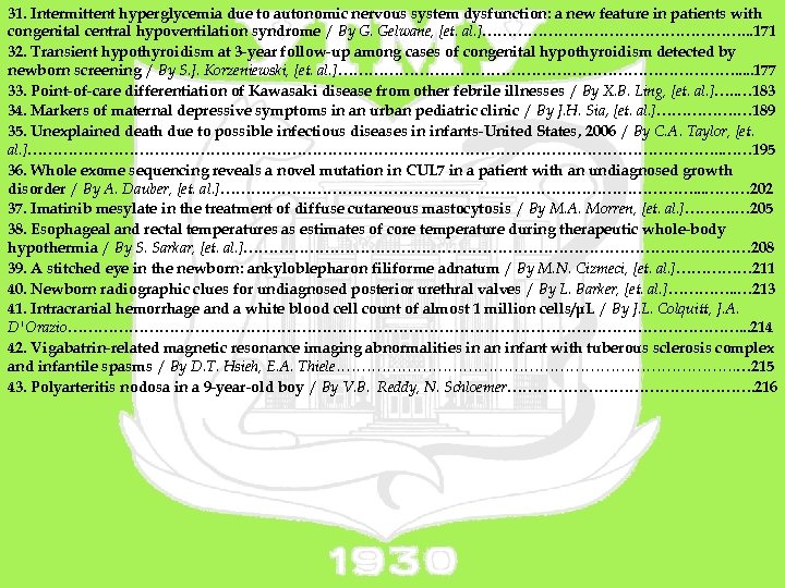 31. Intermittent hyperglycemia due to autonomic nervous system dysfunction: a new feature in patients