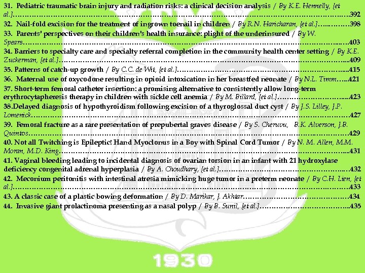 31. Pediatric traumatic brain injury and radiation risks: a clinical decision analysis / By