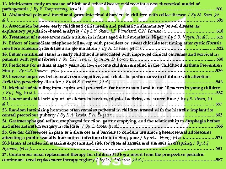 13. Multicenter study on season of birth and celiac disease: evidence for a new