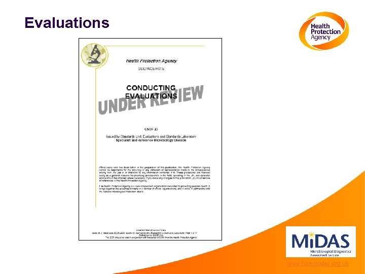 Evaluations www. hpa-midas. org. uk 