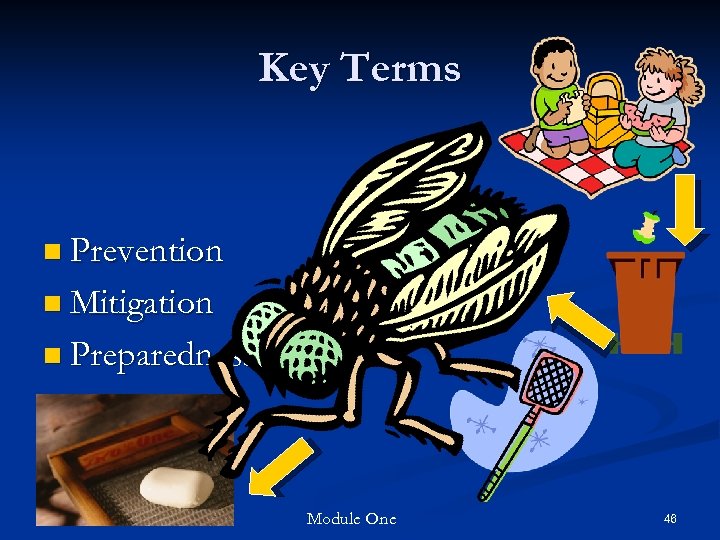 Key Terms n Prevention n Mitigation n Preparedness n Response n Recovery Module One
