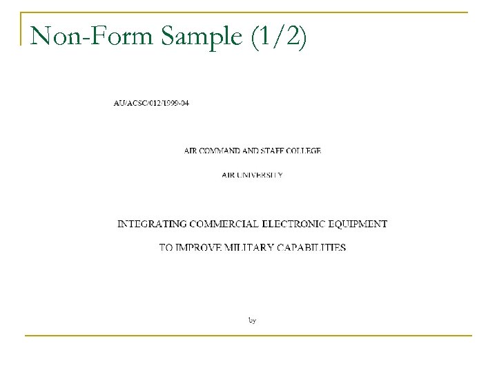 Non-Form Sample (1/2) 
