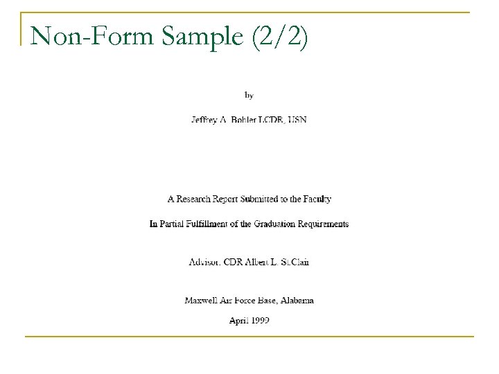 Non-Form Sample (2/2) 