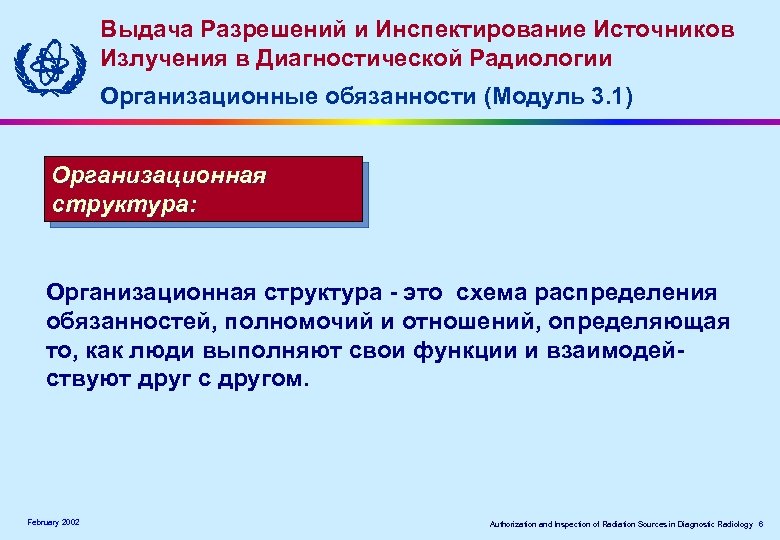 Выдача Разрешений и Инспектирование Источников Излучения в Диагностической Радиологии Организационные обязанности (Модуль 3. 1)