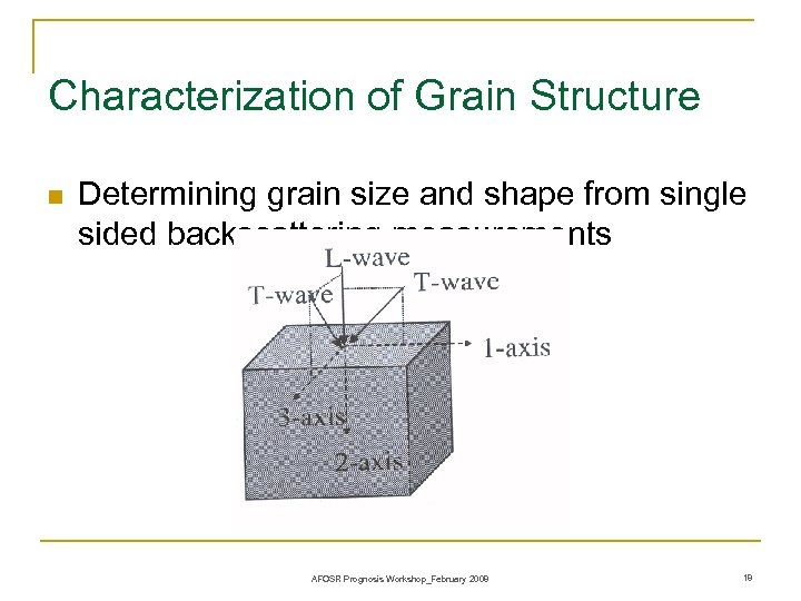 Characterization of Grain Structure n Determining grain size and shape from single sided backscattering