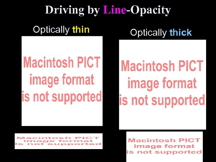 Driving by Line-Opacity Optically thin Optically thick 