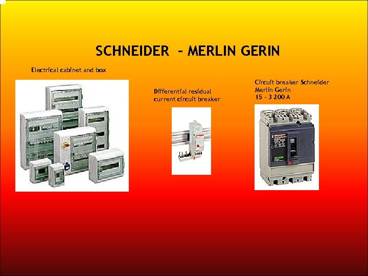 SCHNEIDER - MERLIN GERIN Electrical cabinet and box Differential residual current circuit breaker Circuit