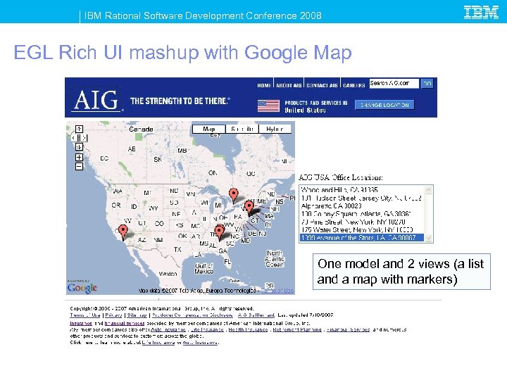 IBM Rational Software Development Conference 2008 EGL Rich UI mashup with Google Map One