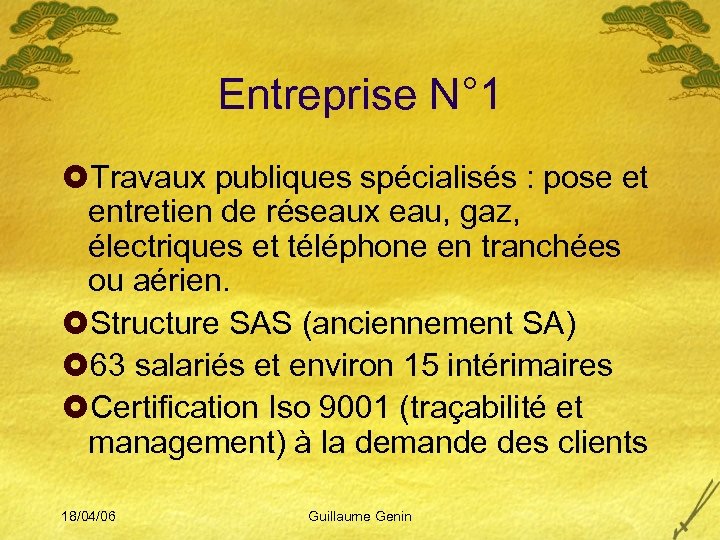 Entreprise N° 1 £Travaux publiques spécialisés : pose et entretien de réseaux eau, gaz,