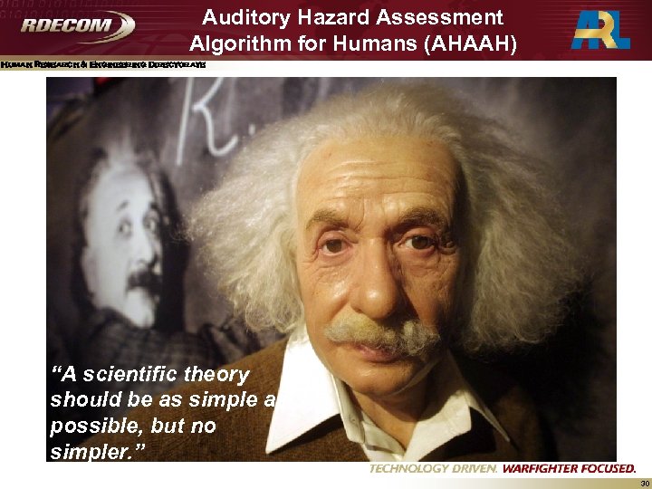 Auditory Hazard Assessment Algorithm for Humans (AHAAH) Human Research & Engineering Directorate “A scientific