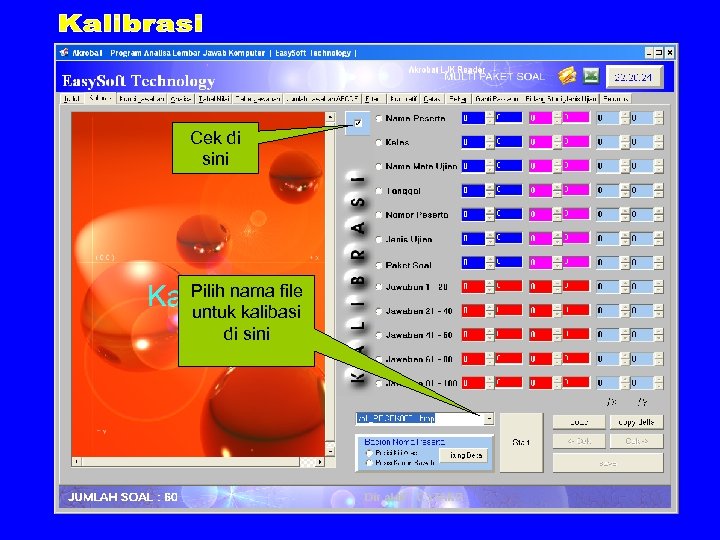 Cek di sini Pilih nama file untuk kalibasi di sini 