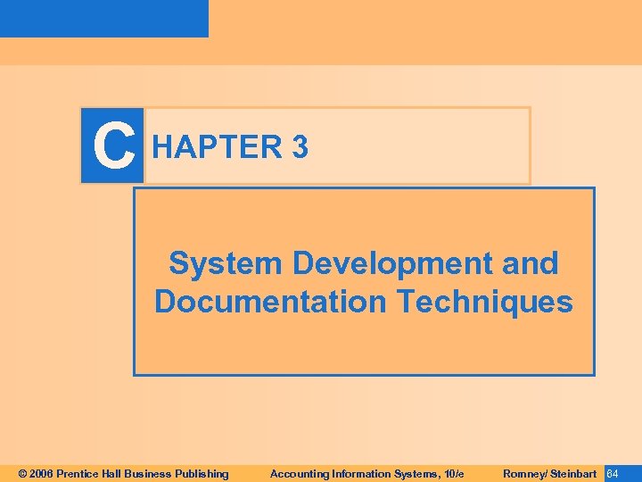 C HAPTER 3 System Development and Documentation Techniques © 2006 Prentice Hall Business Publishing