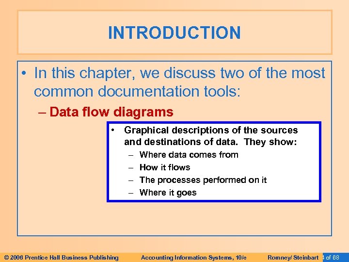 INTRODUCTION • In this chapter, we discuss two of the most common documentation tools: