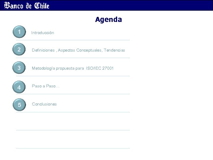 Agenda 1 Introducción 2 Definiciones , Aspectos Conceptuales, Tendencias 3 Metodología propuesta para ISO/IEC