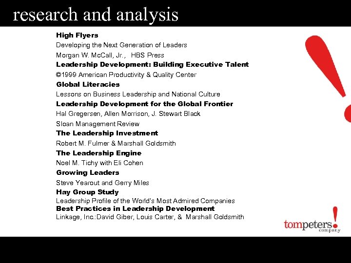research and analysis High Flyers Developing the Next Generation of Leaders Morgan W. Mc.