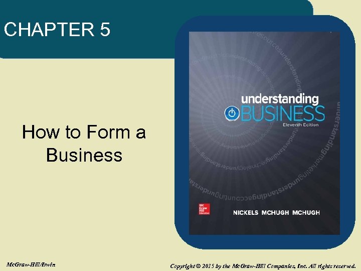 CHAPTER 5 How to Form a Business Mc. Graw-Hill/Irwin Copyright © 2015 by the