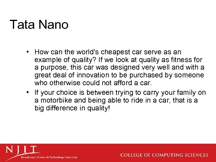 Tata Nano • How can the world’s cheapest car serve as an example of