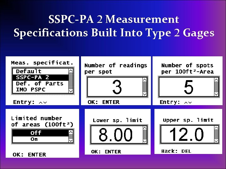 SSPC-PA 2 Measurement Specifications Built Into Type 2 Gages 