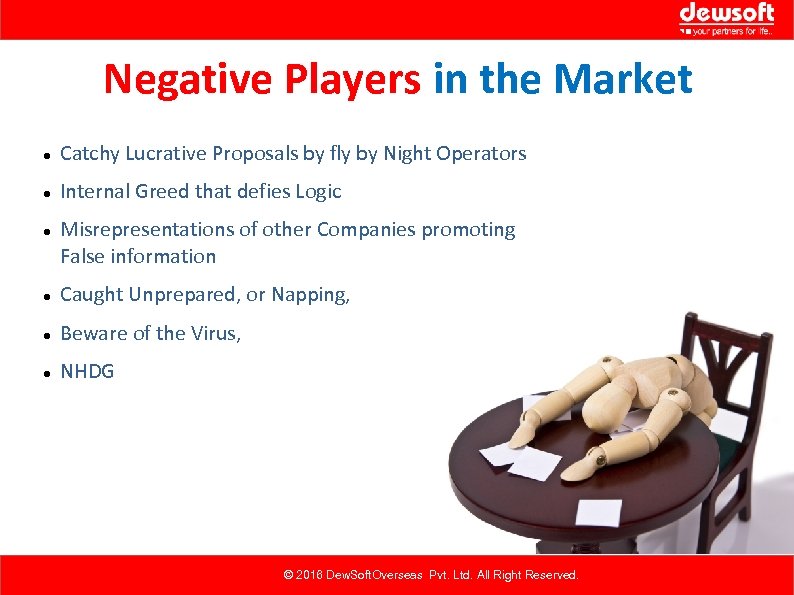 Negative Players in the Market Catchy Lucrative Proposals by fly by Night Operators Internal