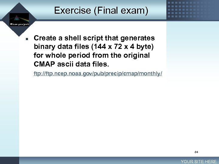 Exercise (Final exam) LOGO PRism project n Create a shell script that generates binary