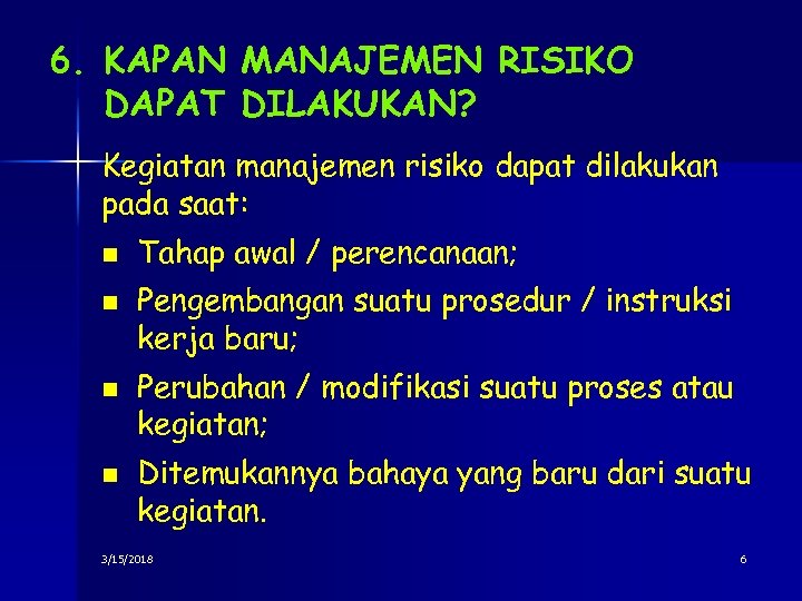 risk assignment adalah