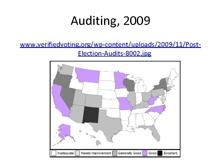 Auditing, 2009 www. verifiedvoting. org/wp-content/uploads/2009/11/Post. Election-Audits-8002. jpg 