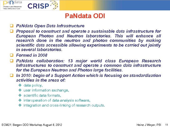 Pa. Ndata ODI q Pa. Ndata Open Data Infrastructure q Proposal to construct and