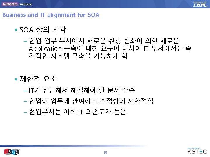 software Business and IT alignment for SOA § SOA 상의 시각 – 현업 업무