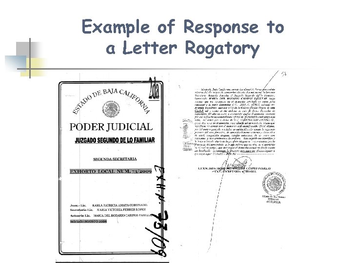 Example of Response to a Letter Rogatory 