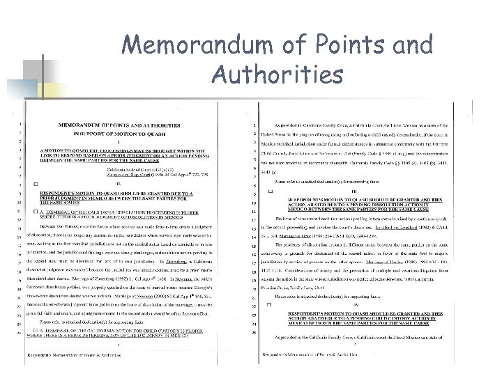 Memorandum of Points and Authorities 