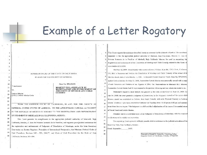 Example of a Letter Rogatory 