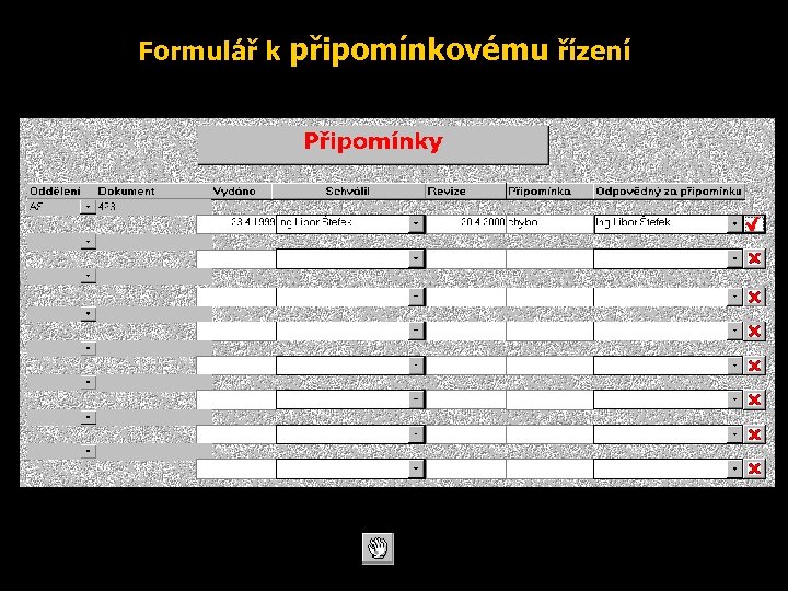 Formulář k připomínkovému řízení 