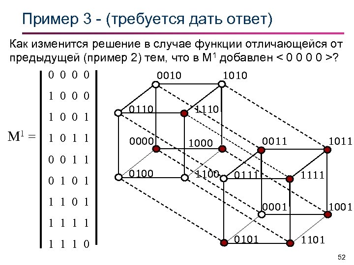 Пример 3 - (требуется дать ответ) Как изменится решение в случае функции отличающейся от