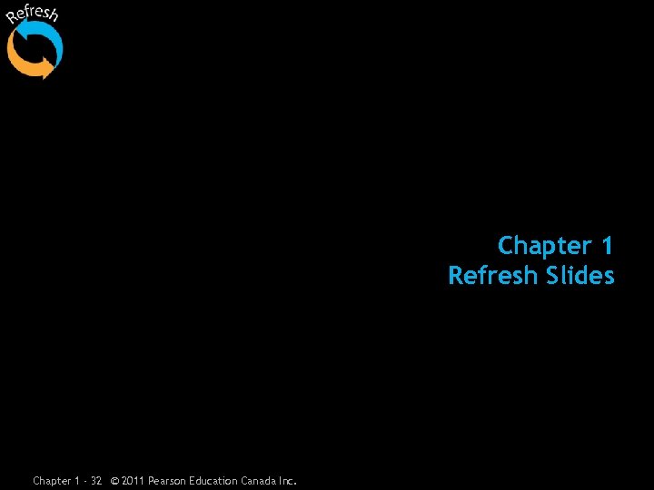 Chapter 1 Refresh Slides Chapter 1 - 32 © 2011 Pearson Education Canada Inc.
