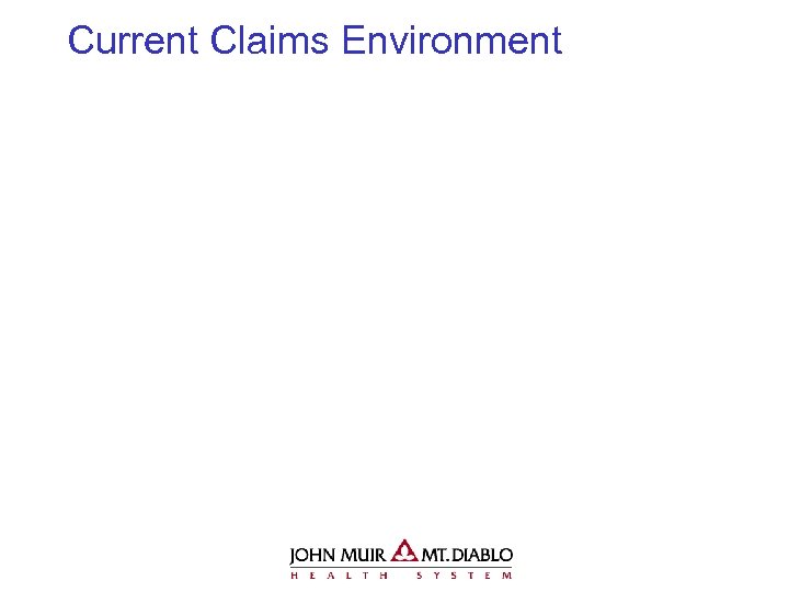 Current Claims Environment 