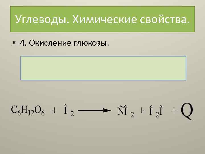 Углеводы. Химические свойства. • 4. Окисление глюкозы. 