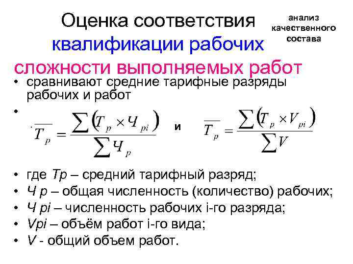 Квалификации работника сложности выполняемых работ