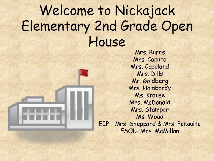 Welcome to Nickajack Elementary 2 nd Grade Open House Mrs. Burns Mrs. Caputo Mrs.