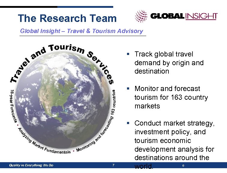 The Research Team Global Insight – Travel & Tourism Advisory § Track global travel