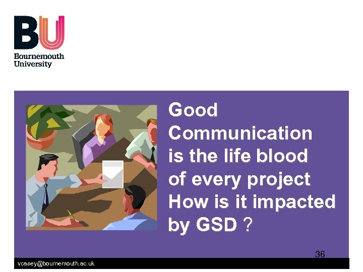  Good Communication is the life blood of every project How is it impacted