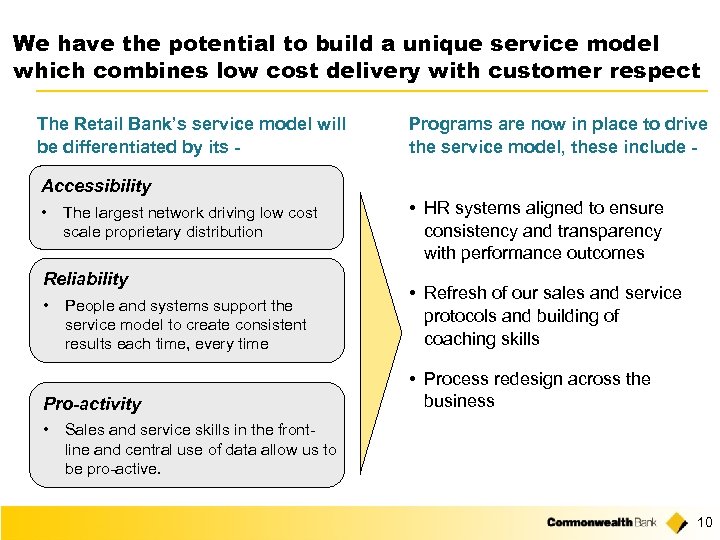 We have the potential to build a unique service model which combines low cost