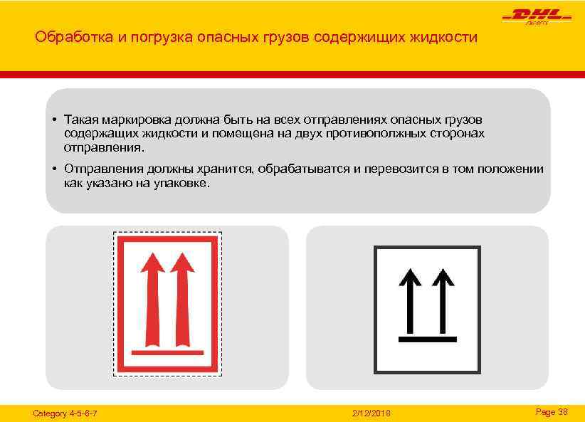 Обработка и погрузка опасных грузов содержищих жидкости • Такая маркировка должна быть на всех