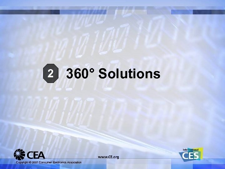 2 360° Solutions Copyright © 2007 Consumer Electronics Association 