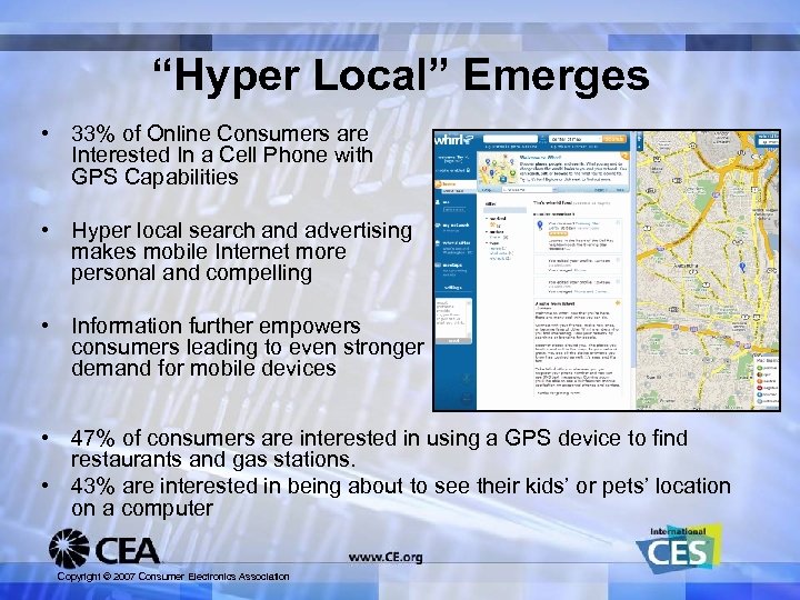 “Hyper Local” Emerges • 33% of Online Consumers are Interested In a Cell Phone