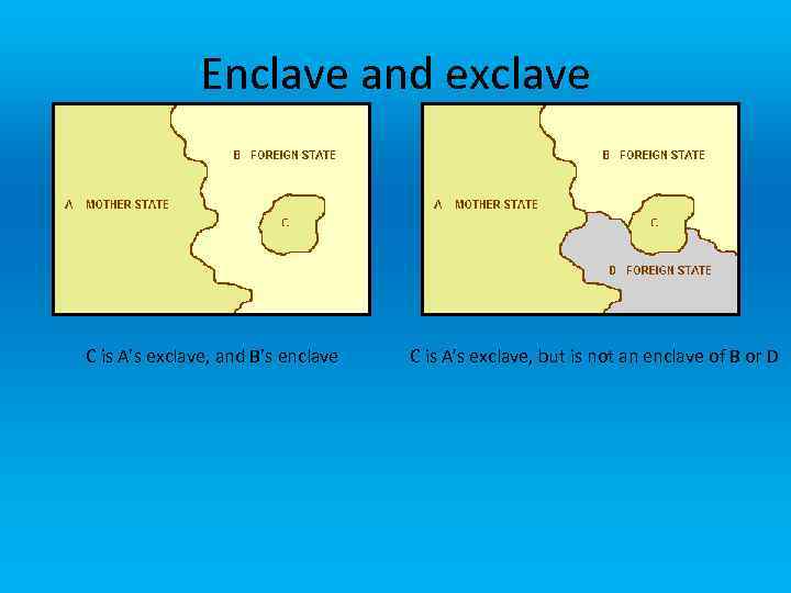 Enclave and exclave C is A’s exclave, and B’s enclave C is A's exclave,