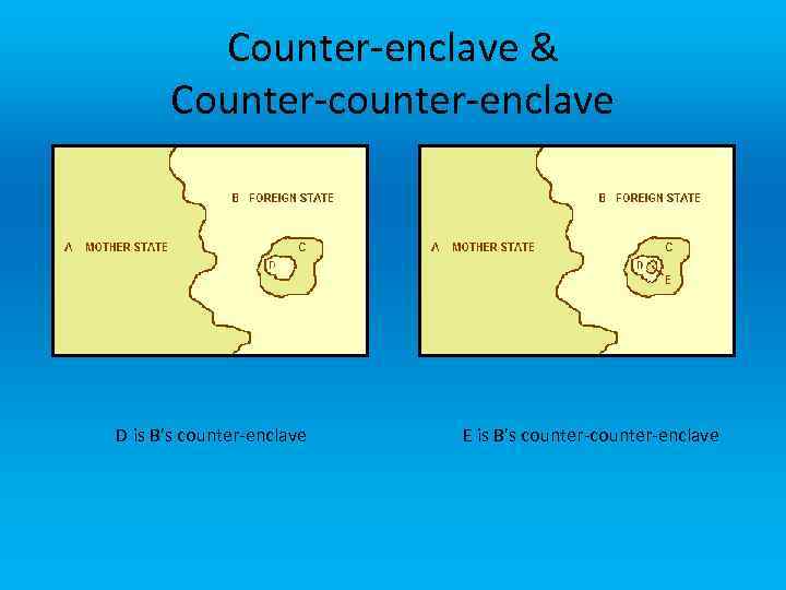 Counter-enclave & Counter-counter-enclave D is B’s counter-enclave E is B’s counter-enclave 