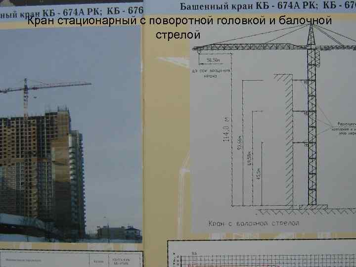 Кран стационарный с поворотной головкой и балочной стрелой 