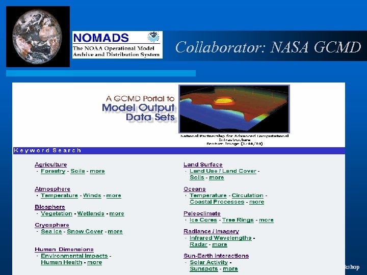 Collaborator: NASA GCMD NOAA Data and Information Users' Workshop 